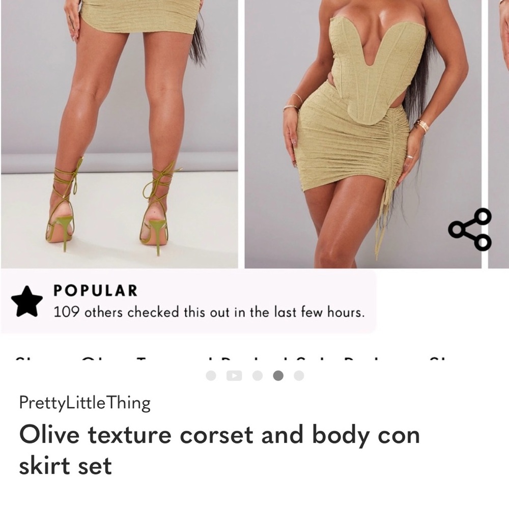 PrettyLittleThing Strapless Beige Mini Dress - Picture 4 of 5
